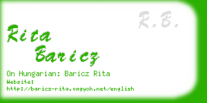 rita baricz business card